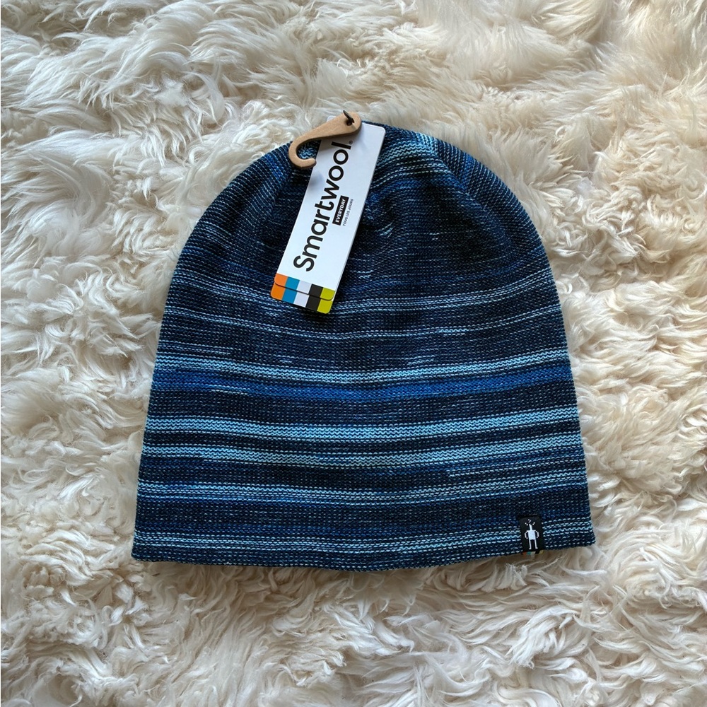 Smartwool Boundary Line Reversible Beanie - Blue